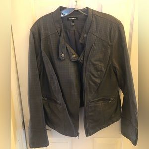 Gray Pleather Moto Jacket